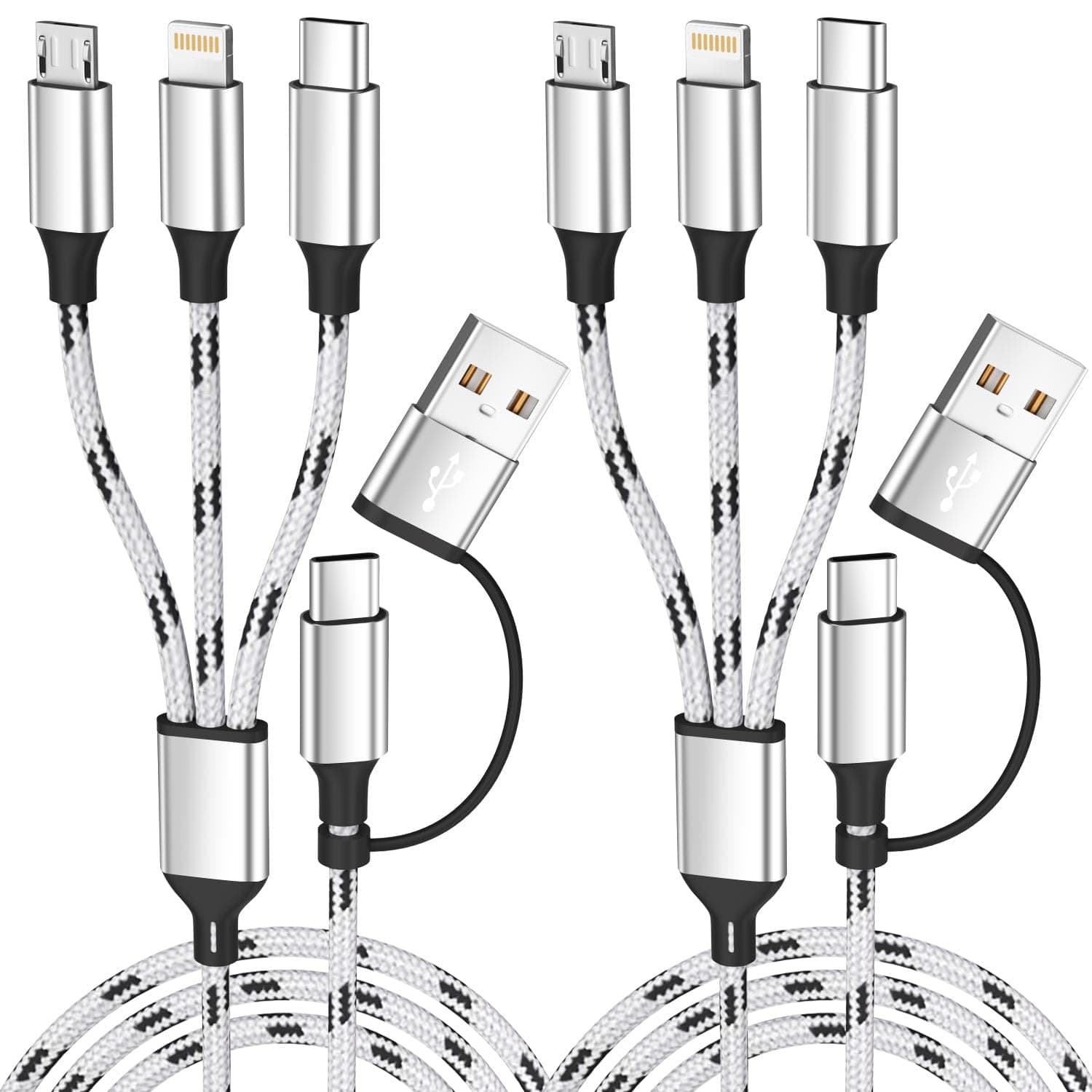 Multi Charging Cable 6-in-1 5ft Universal Cord with USB and Multiple Connectors for Fast Device Power and Data Sync Convenience — 1 of 5