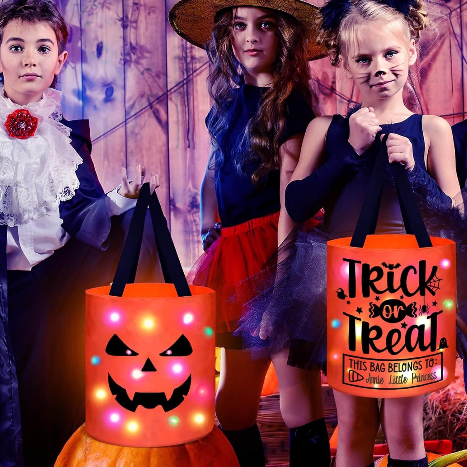 Light-Up Ghost Halloween Candy Bag 1 Pack with Festive Glowing Design and Spooky Trick-or-Treat Storage for Kids