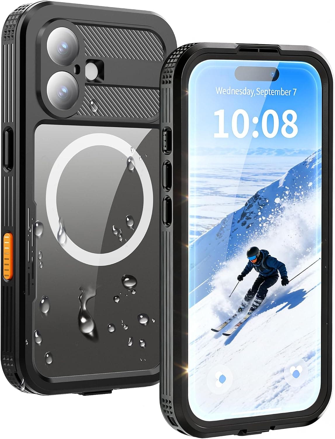 iPhone 17 MagSafe Waterproof Rugged Case with Built-In Screen Protector, Heavy-Duty Drop Protection, Wireless Charging Compatible and Slim Profile