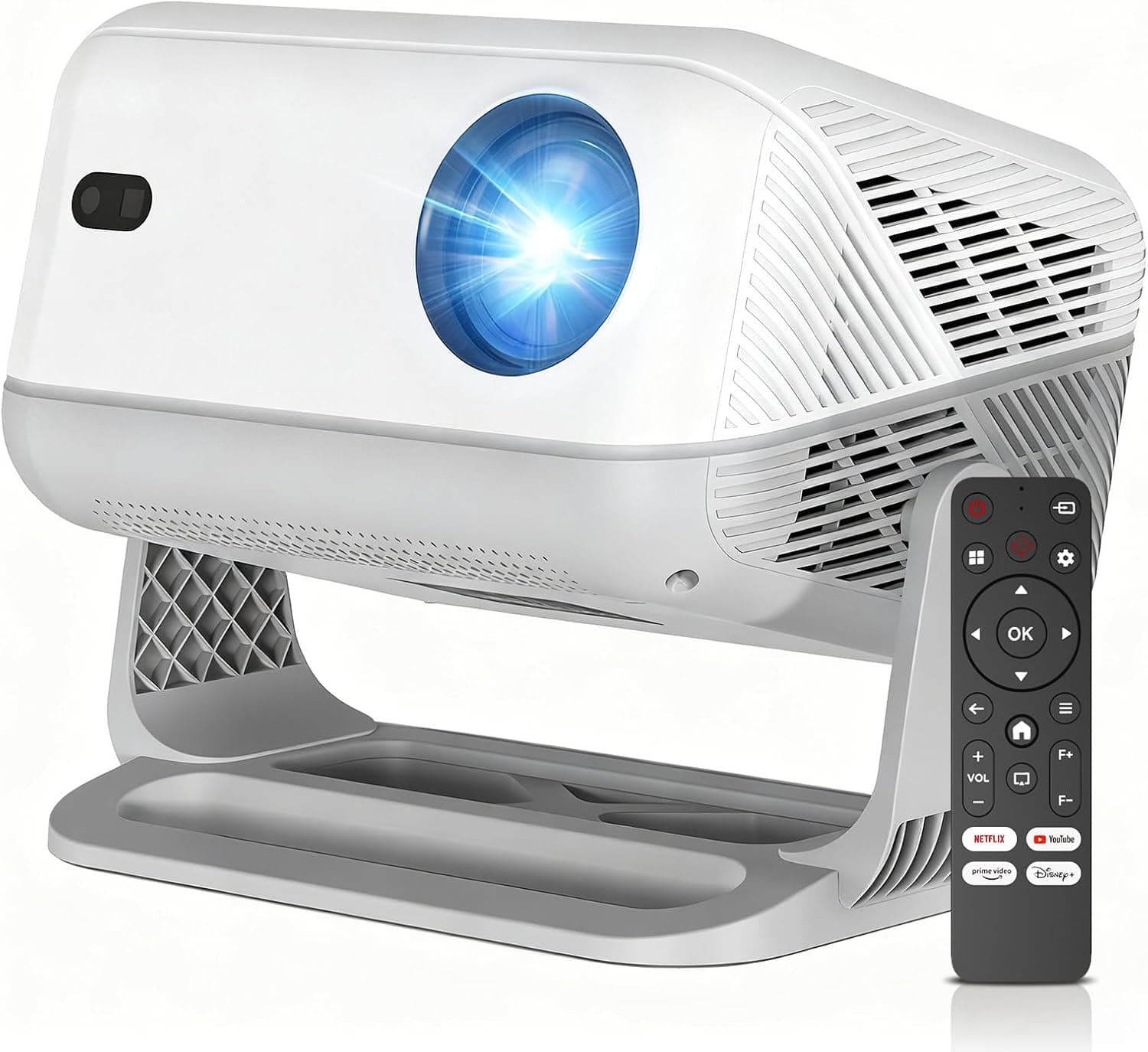 Smart Projector with Wi-Fi and Bluetooth Connectivity, Compact Portable Design for Home Theater Entertainment, Built-in Speaker and Screen Mirroring — 1 of 5