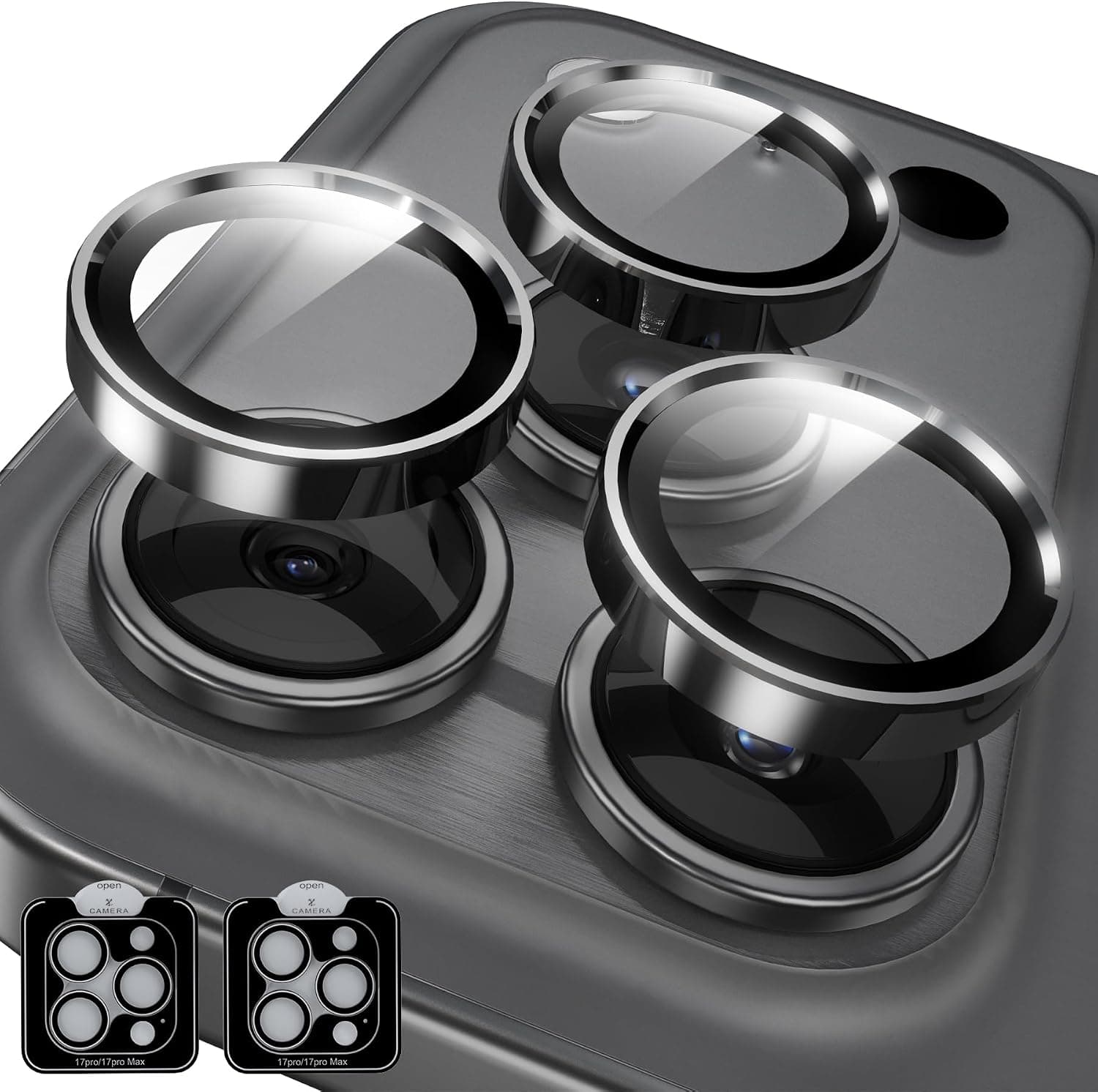 Camera Lens Tempered Glass Protectors 2 Pack with Ultra HD Clarity, Scratch-Resistant Surface, Bubble-Free Installation and Case-Friendly Design — 1 of 4