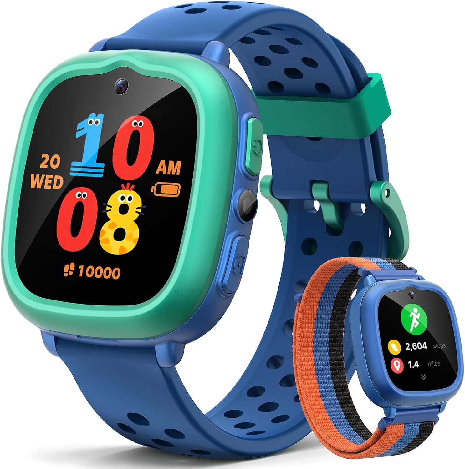 Gydom Kids Smart Watch with Camera, Games, Pet Pedometer, Long Battery Life, IP68 Waterproof and Interchangeable Bands in Blue for Ages 4-12 — 1 of 5