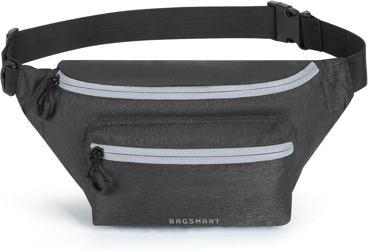 Lightweight Black Fanny Pack with Multi-Compartment Storage, Scratch-Resistant Water-Resistant Fabric, Flip-Top Quick Access and Utility Clip — 1 of 4