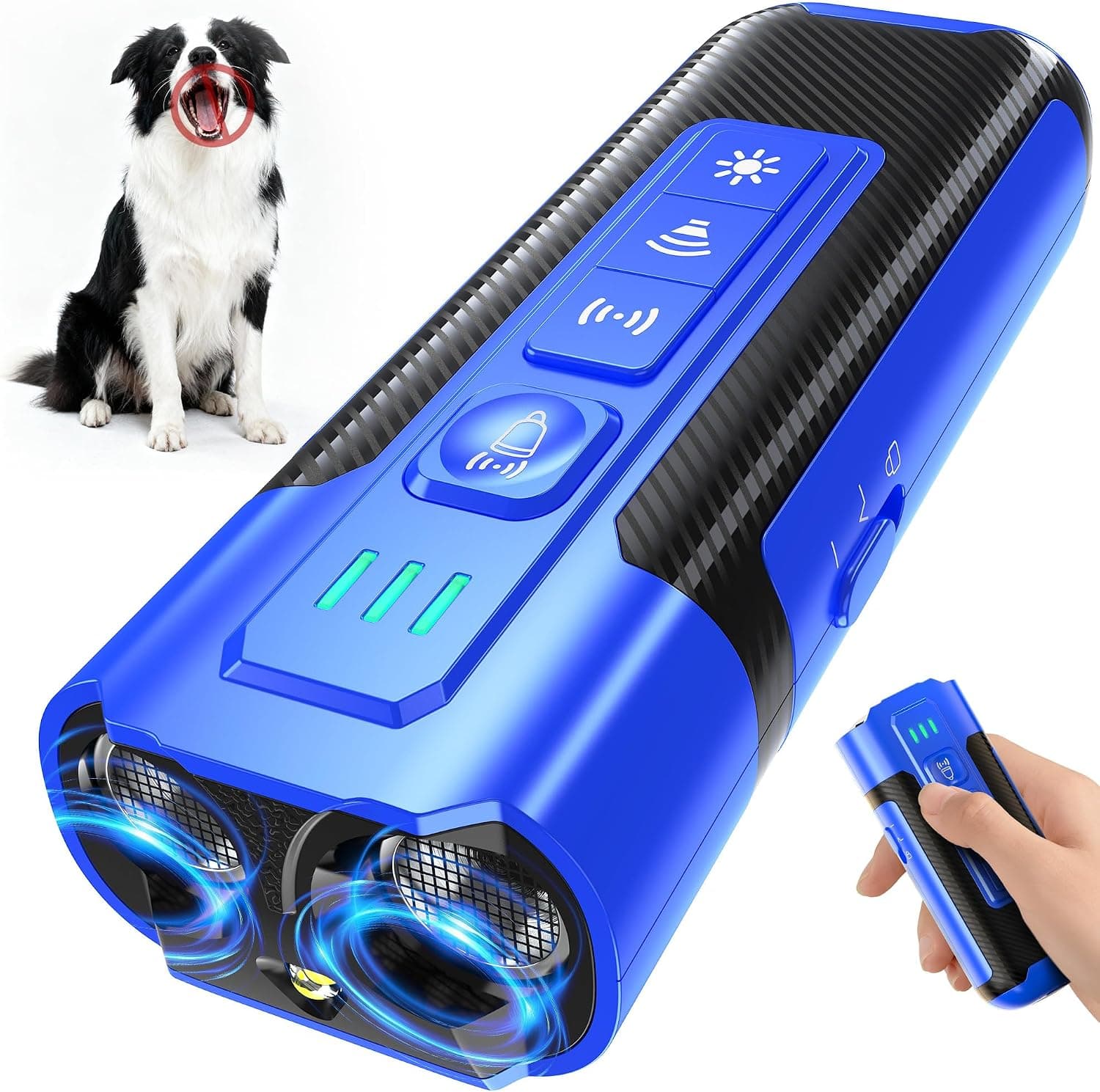 Ultrasonic Anti-Barking Device with Upgraded 2X Ultrasonic Tech, 50ft Range, Smart Customizable Frequencies, 4 Modes and 180-Day Standby Battery — 1 of 5