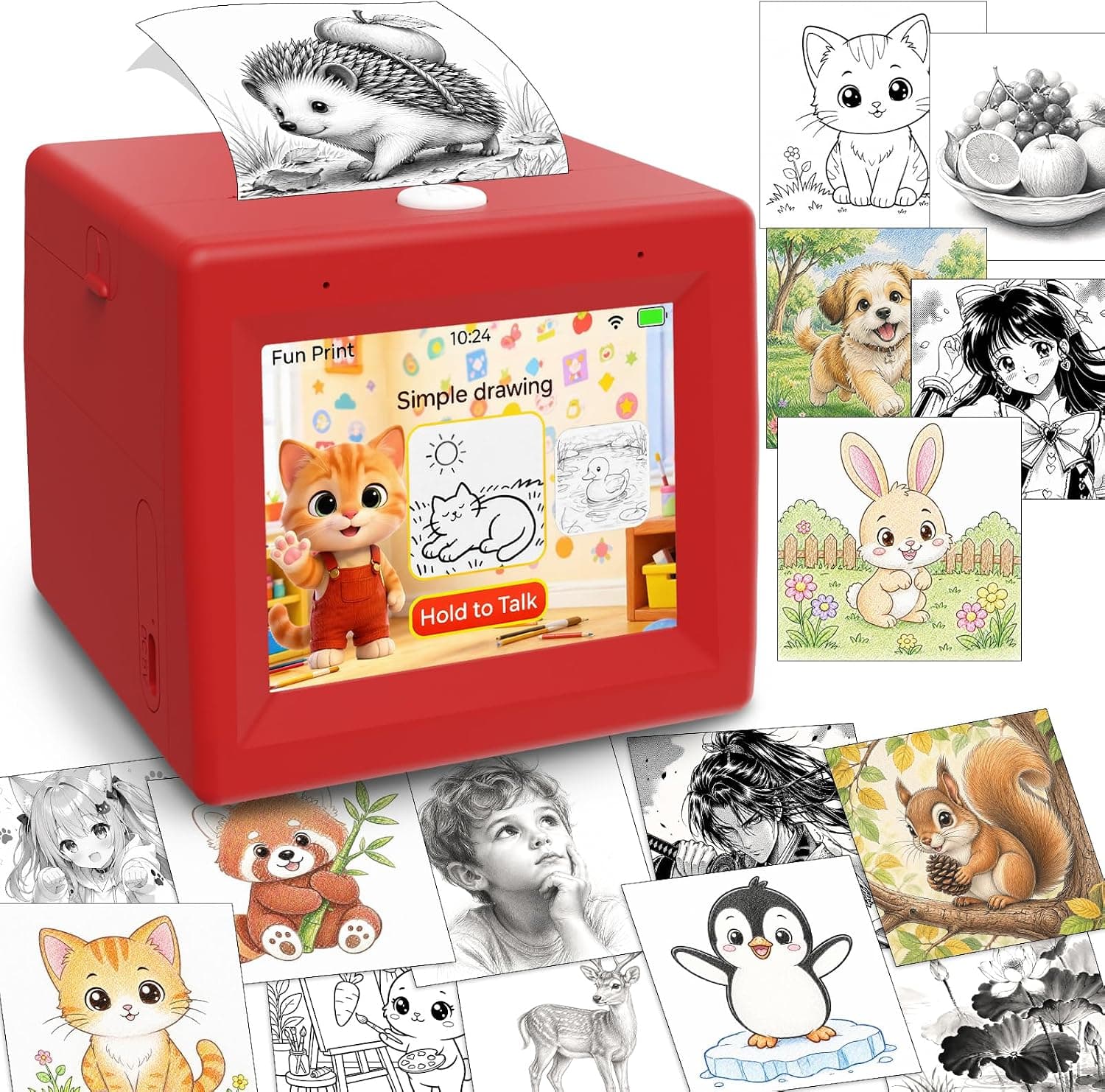 Mini Sticker Maker Printer with 2-in-1 AI Print and Chat Assistant, 6 Art Modes, Inkless Thermal Printing, and Kid-Safe Design for Creative Play — 1 of 5