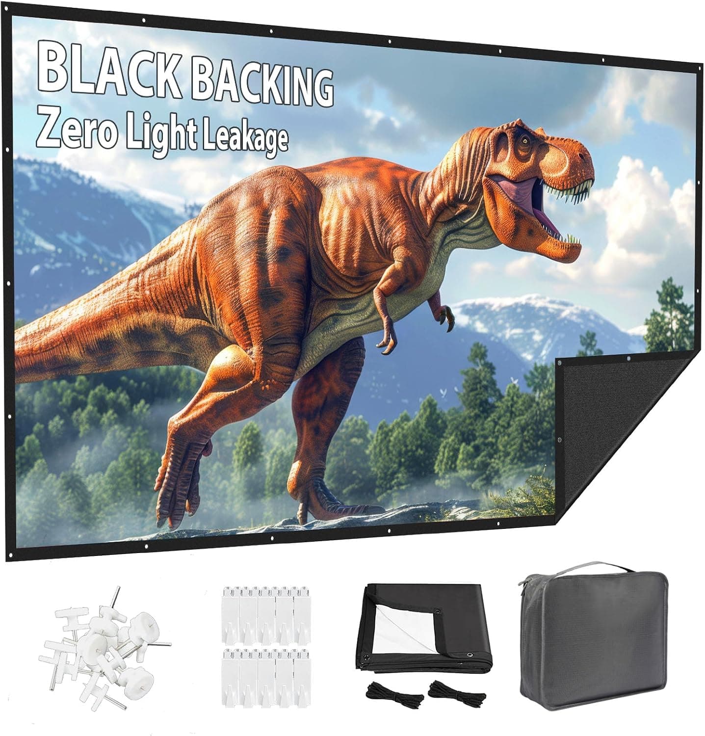 72-Inch 16:9 Portable Projector Screen for Home Theater, Office Presentation, Indoor Outdoor Use and Compact Lightweight Folding Design — 1 of 4